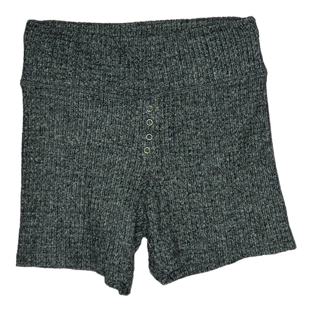 American Eagle Shorts Womens Medium Gray Knit Sleep Faux Button Front‎ Lounge